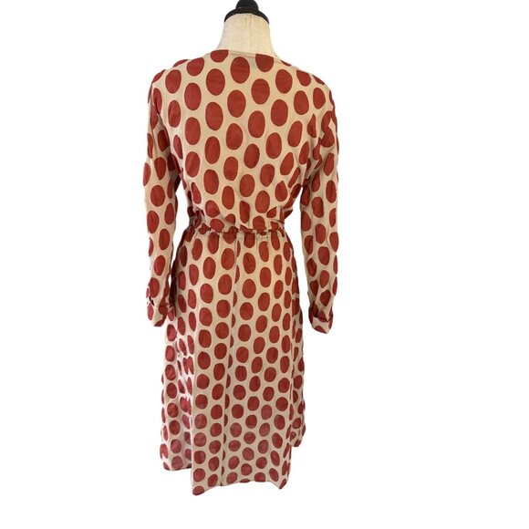 Moyuru Womens Polka Dot Tunic One-piece Dress Size M/L Burnt Orange Cotton - Picture 3 of 16